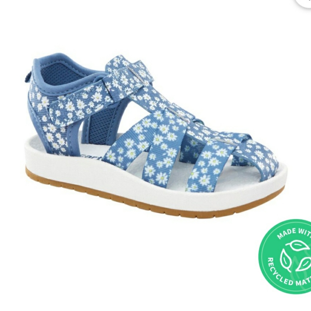 NWT Cater's Girls Toddler Sunflower sandles size 11 blue color style Frisby